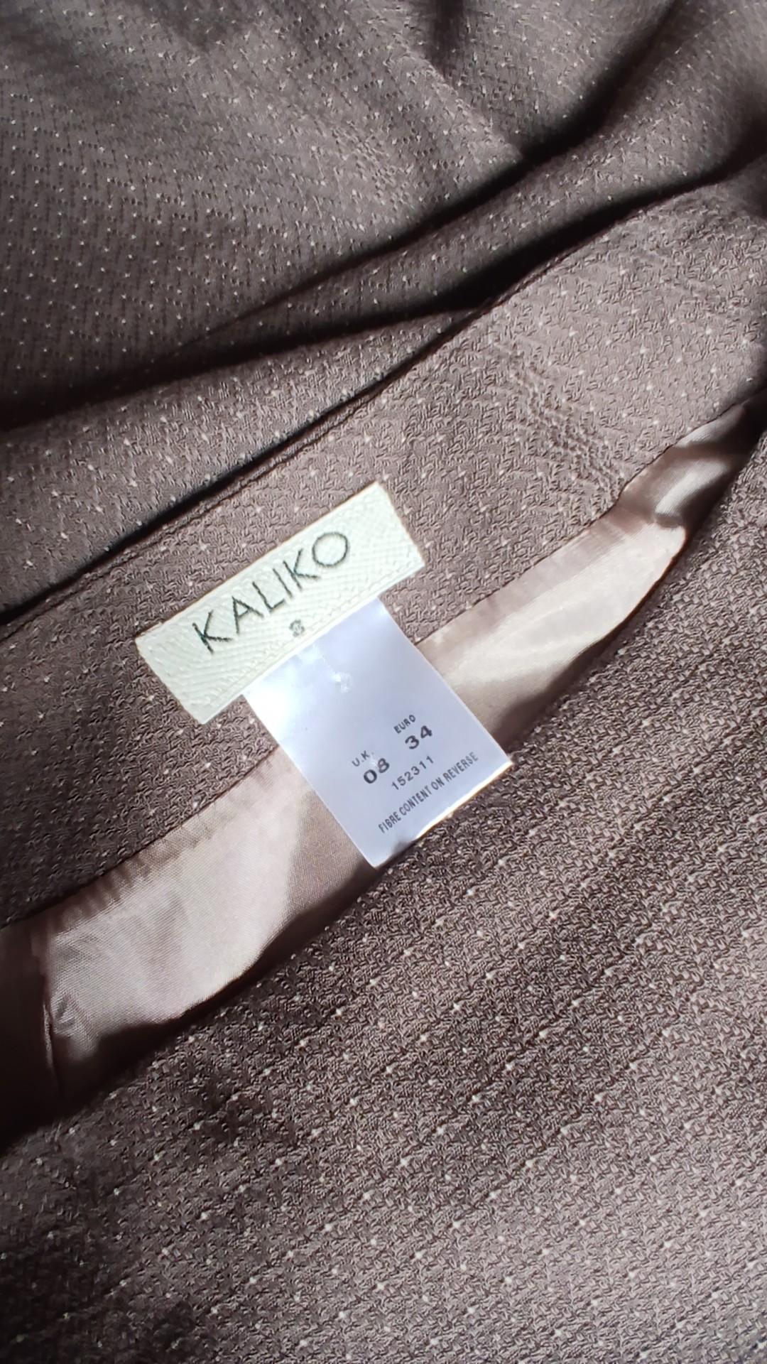 Kaliko Brown Pencil Skirt Polka Dot Polyester Size 8 image 5