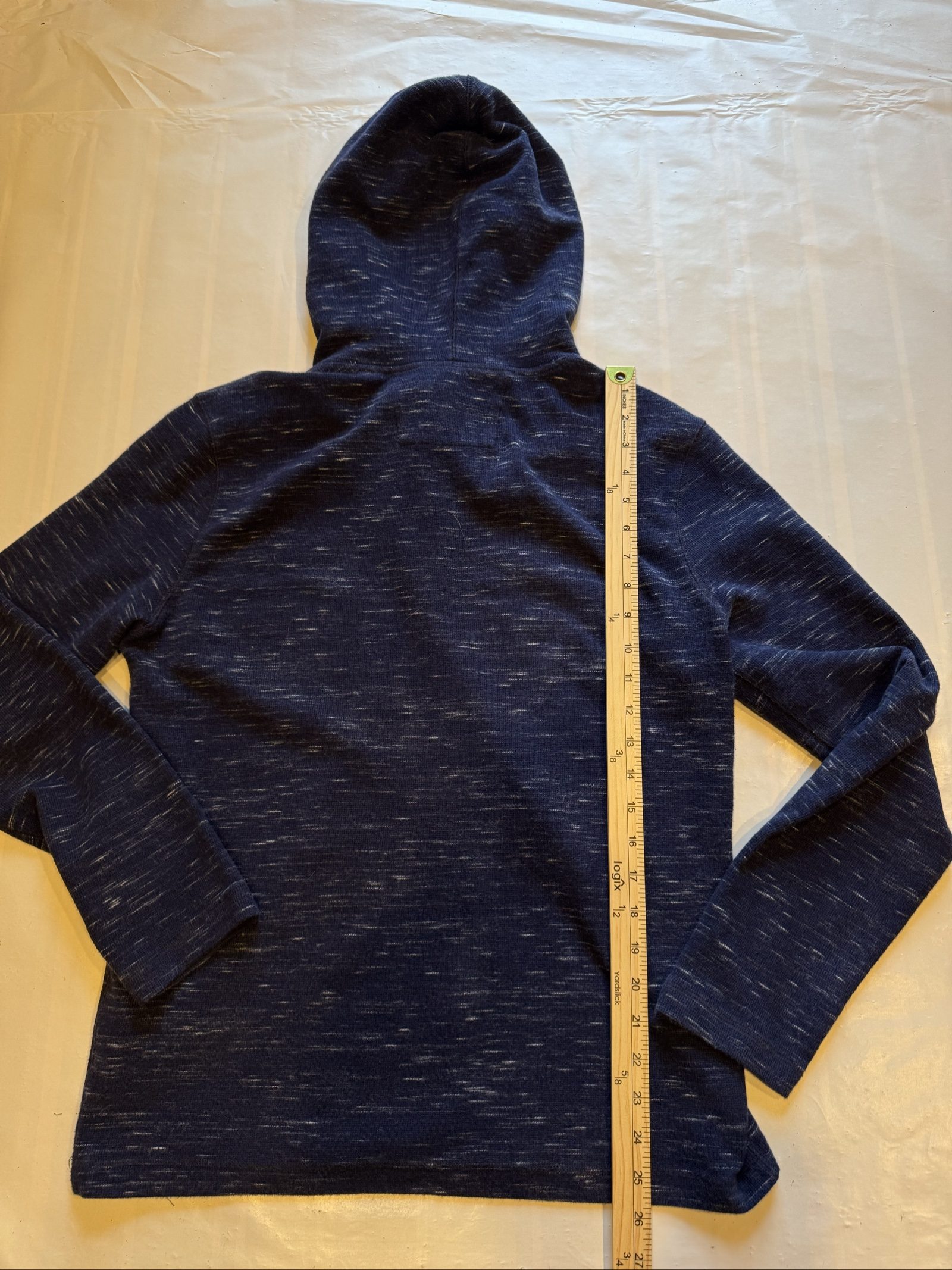 Men’s Banana Republic Marled Pullover Hoodie – Navy Blue – Medium image 6