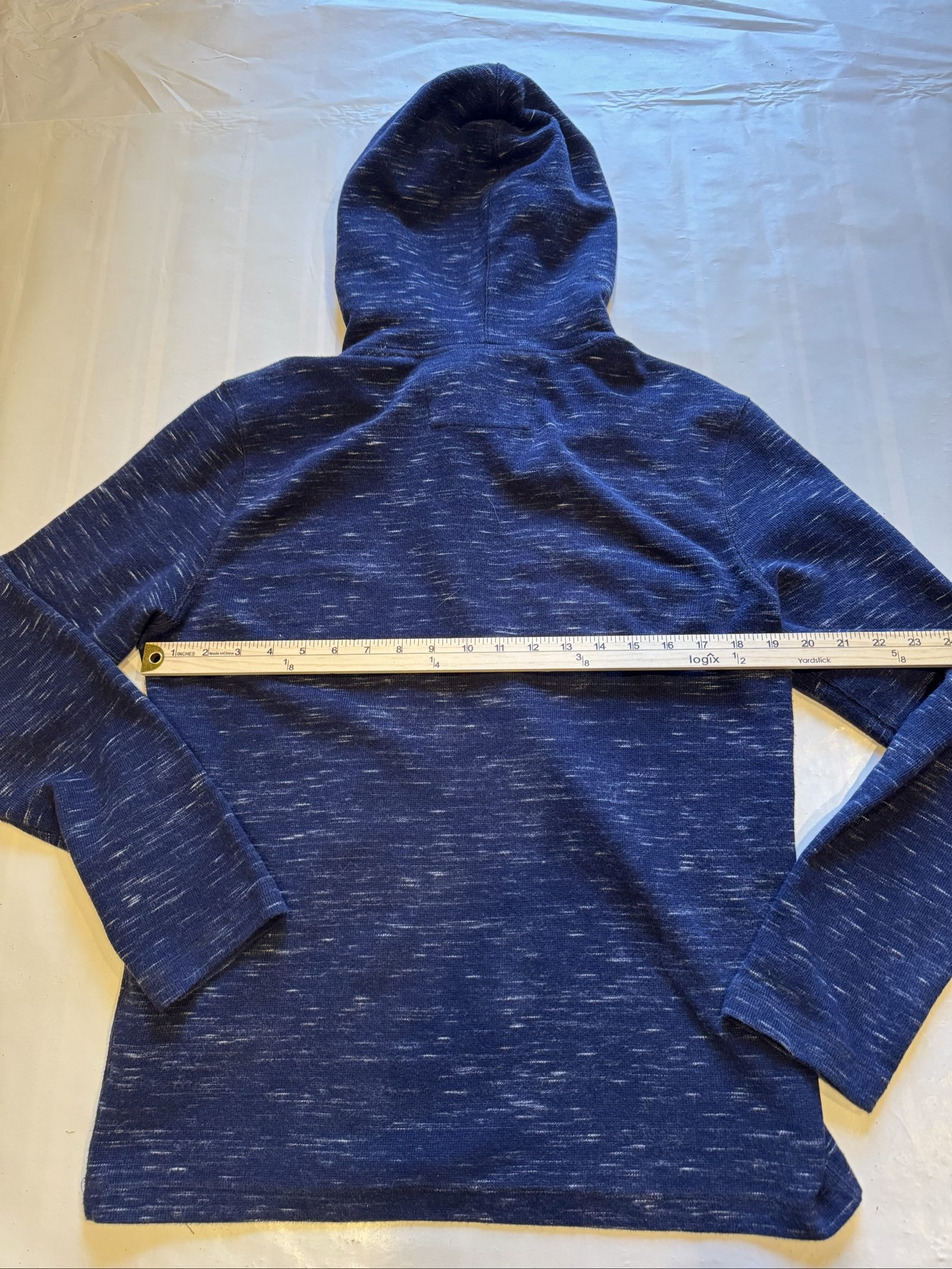 Men’s Banana Republic Marled Pullover Hoodie – Navy Blue – Medium image 7