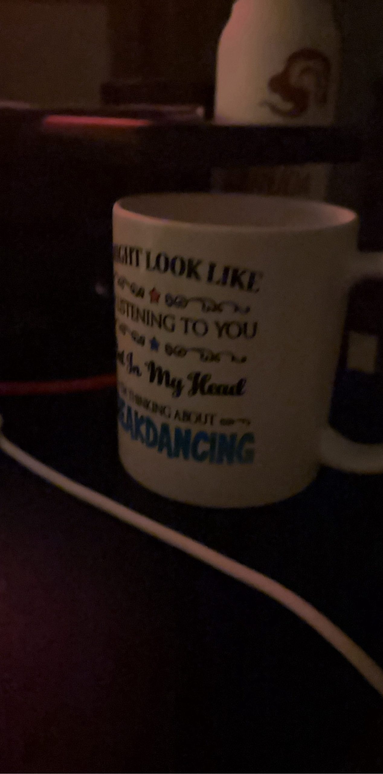 White Breakdancing Printed Ceramic Mug