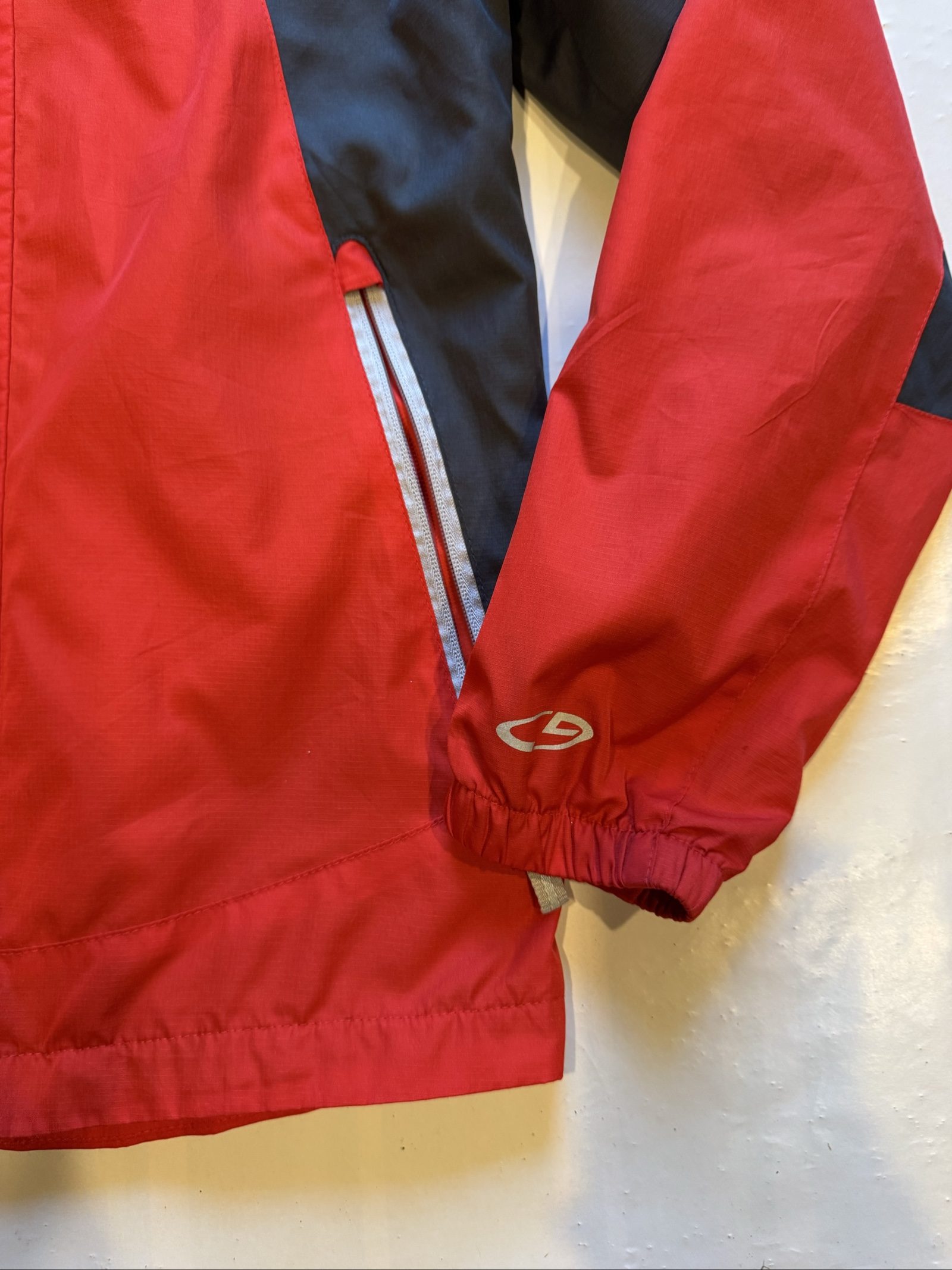Boy's Champion Venture Dry Hooded Rain Jacket – Red Black – Large 12-14 image 6