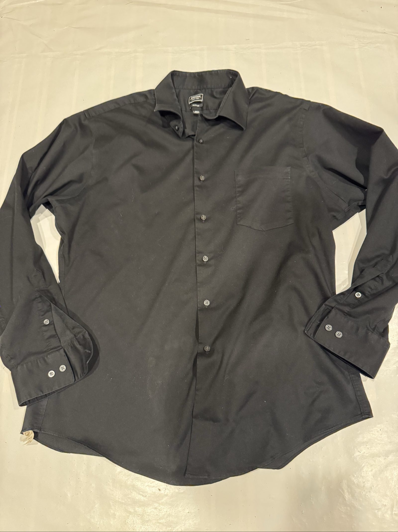 Men’s Arrow USA 1851 Fitted Dress Shirt – Black – 17 34/35