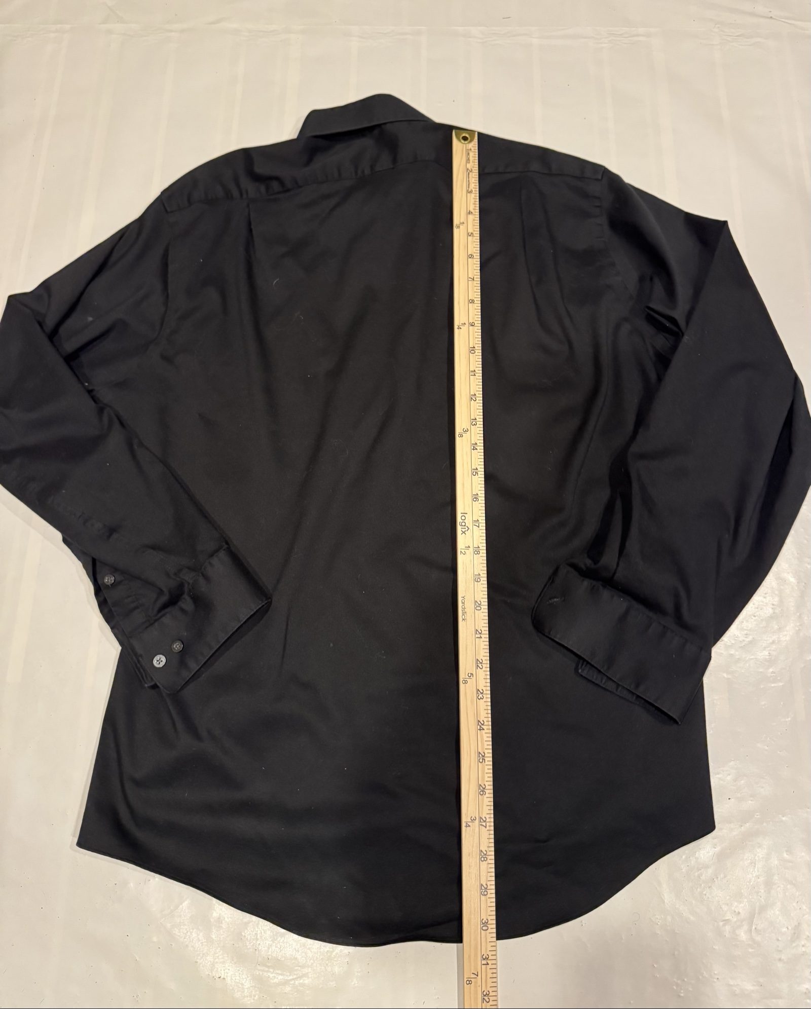 Men’s Arrow USA 1851 Fitted Dress Shirt – Black – 17 34/35 image 3