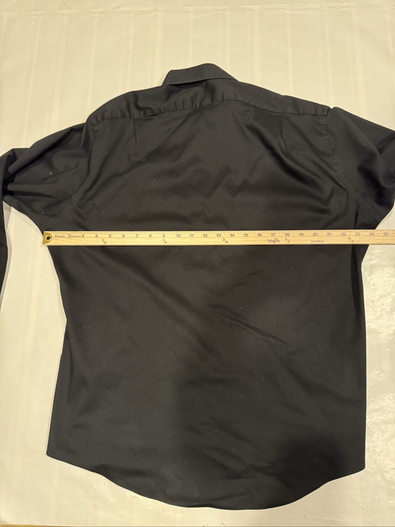 Men’s Arrow USA 1851 Fitted Dress Shirt – Black – 17 34/35 image 4