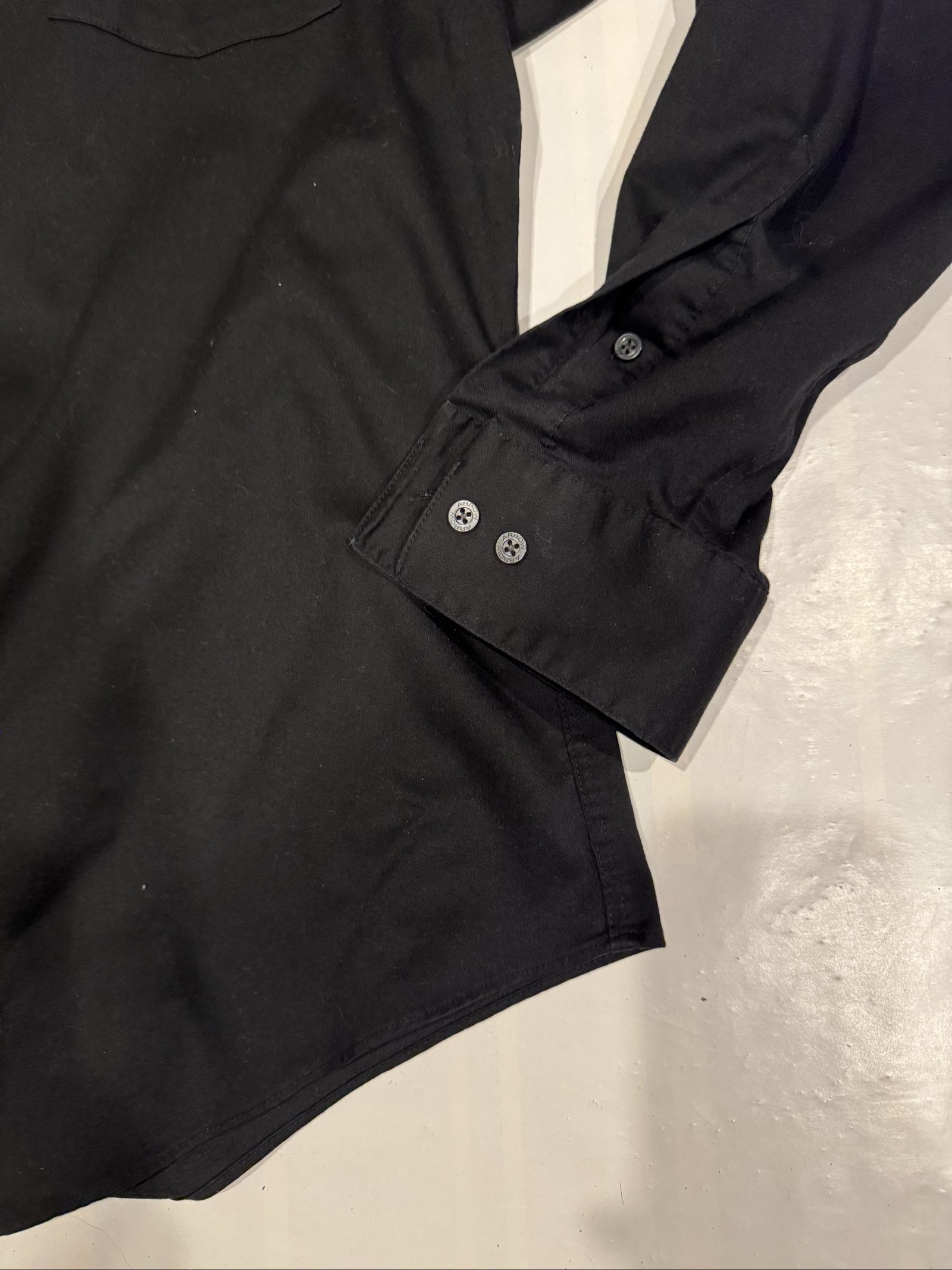 Men’s Arrow USA 1851 Fitted Dress Shirt – Black – 17 34/35 image 5