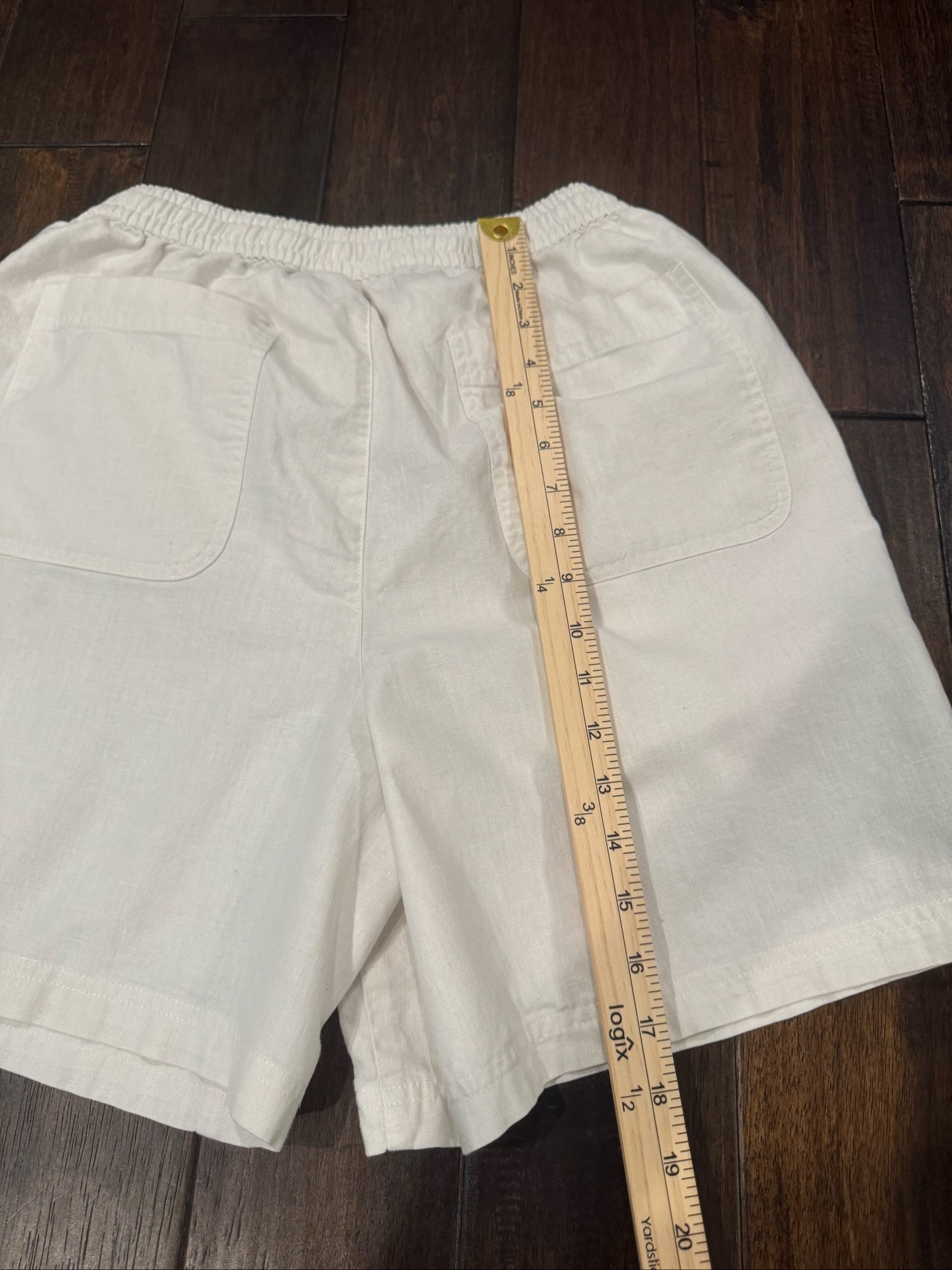 Women’s Mixit Linen Blend Pull-On Bermuda Shorts – White – Medium image 4