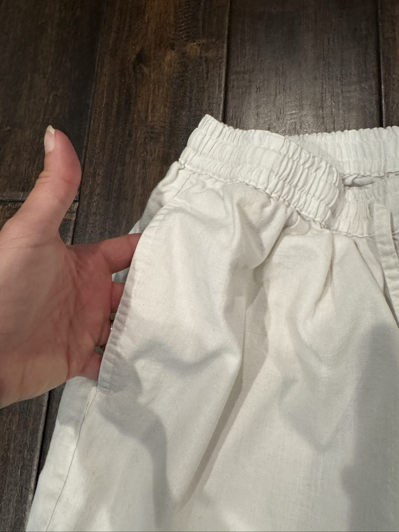 Women’s Mixit Linen Blend Pull-On Bermuda Shorts – White – Medium image 6