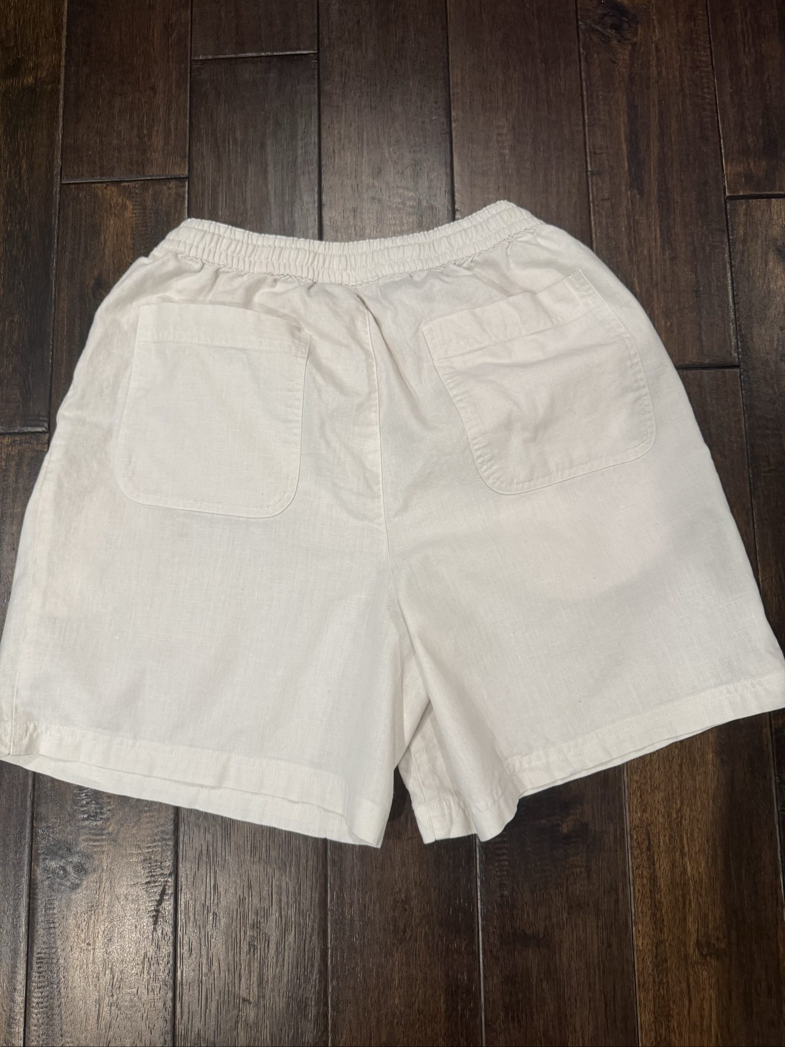 Women’s Mixit Linen Blend Pull-On Bermuda Shorts – White – Medium image 8