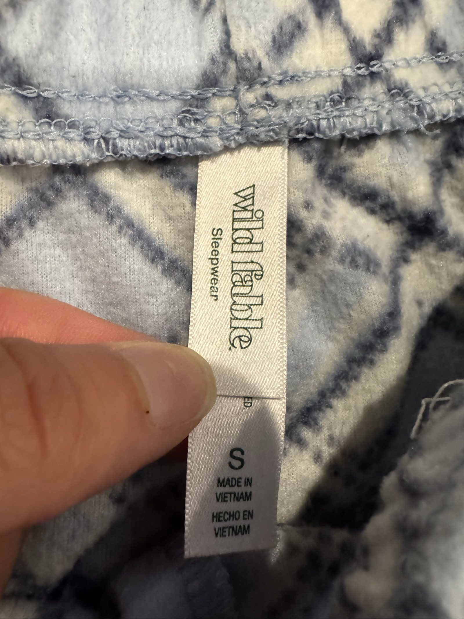 Women’s Wild Fable Plaid Fleece Pajama Pants – Light Blue White – Small image 2