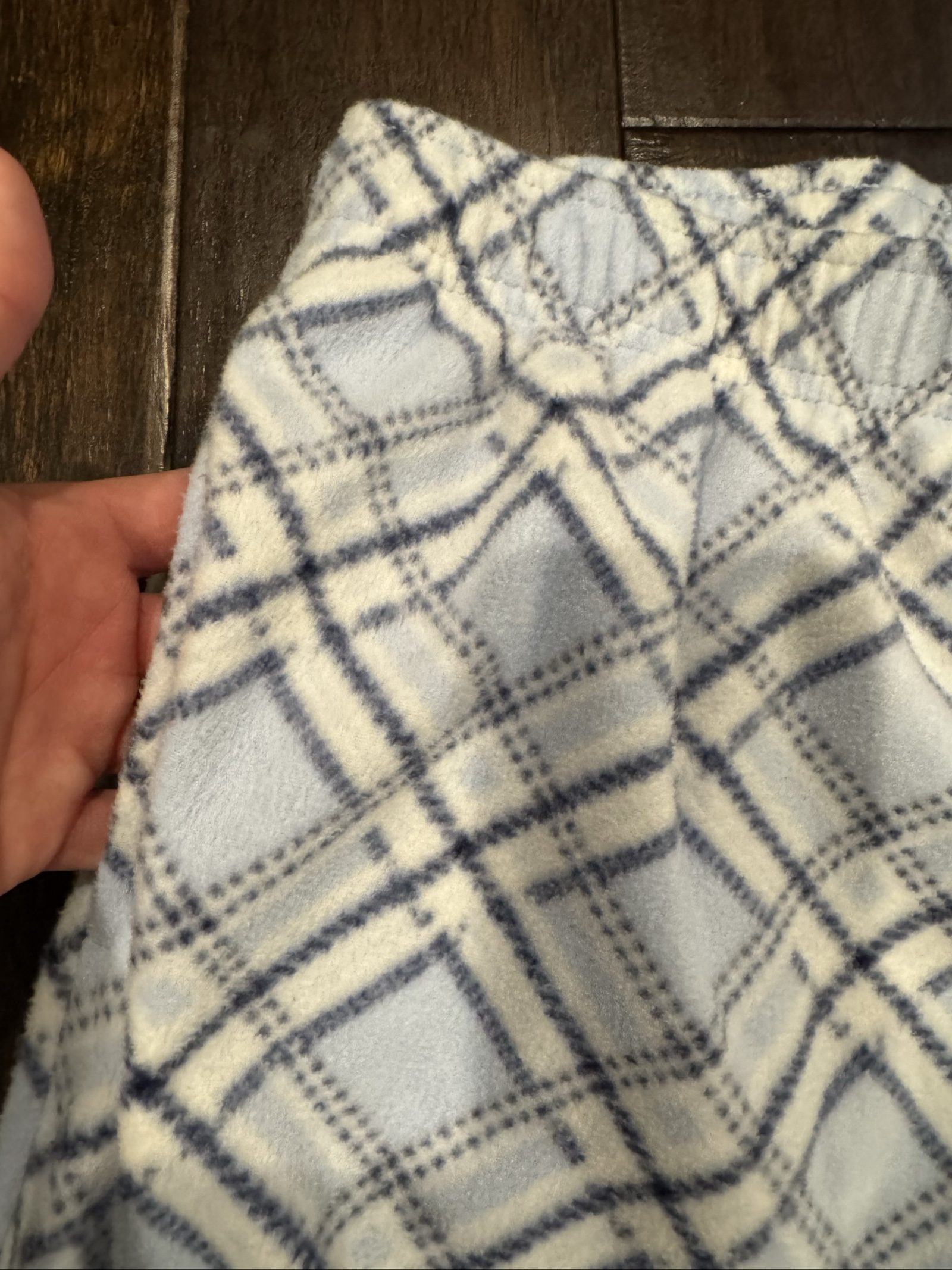 Women’s Wild Fable Plaid Fleece Pajama Pants – Light Blue White – Small image 6