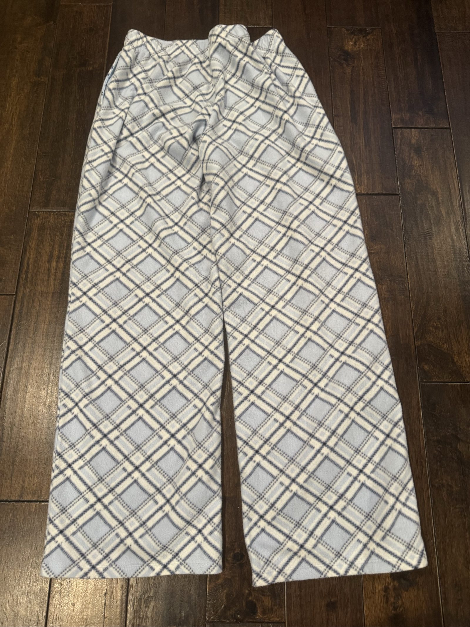 Women’s Wild Fable Plaid Fleece Pajama Pants – Light Blue White – Small image 7