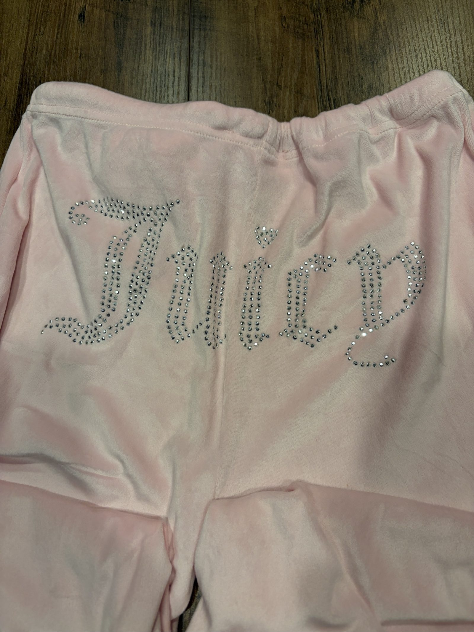 Juicy Couture Pink Velour Sleepwear Pants Medium Crystal Logo image 3