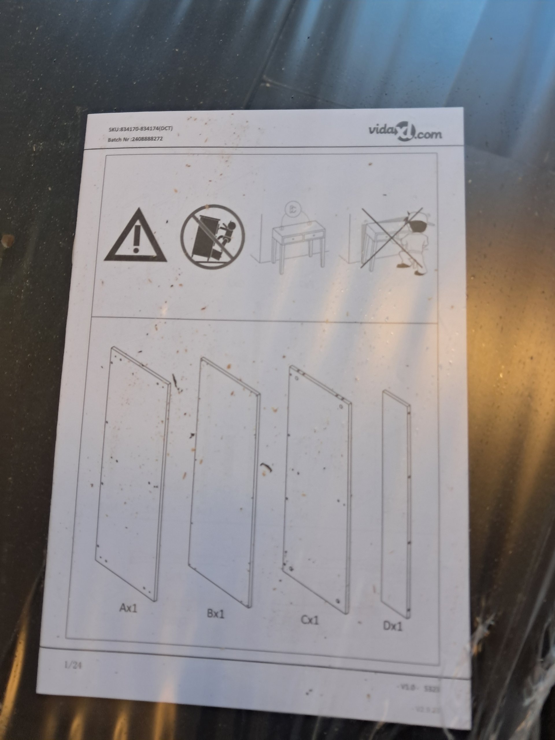 Stijlvolle consoleloze haltafel / wandtafel – Zwart
