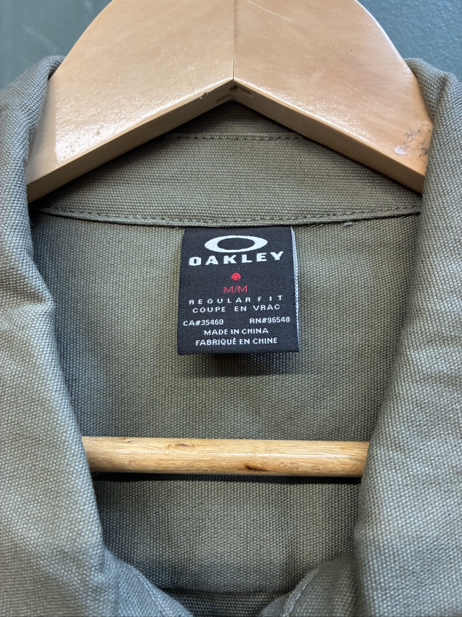 Oakley y2k khaki Cotton military field jacket over shirt Regular Fit Medium image 4