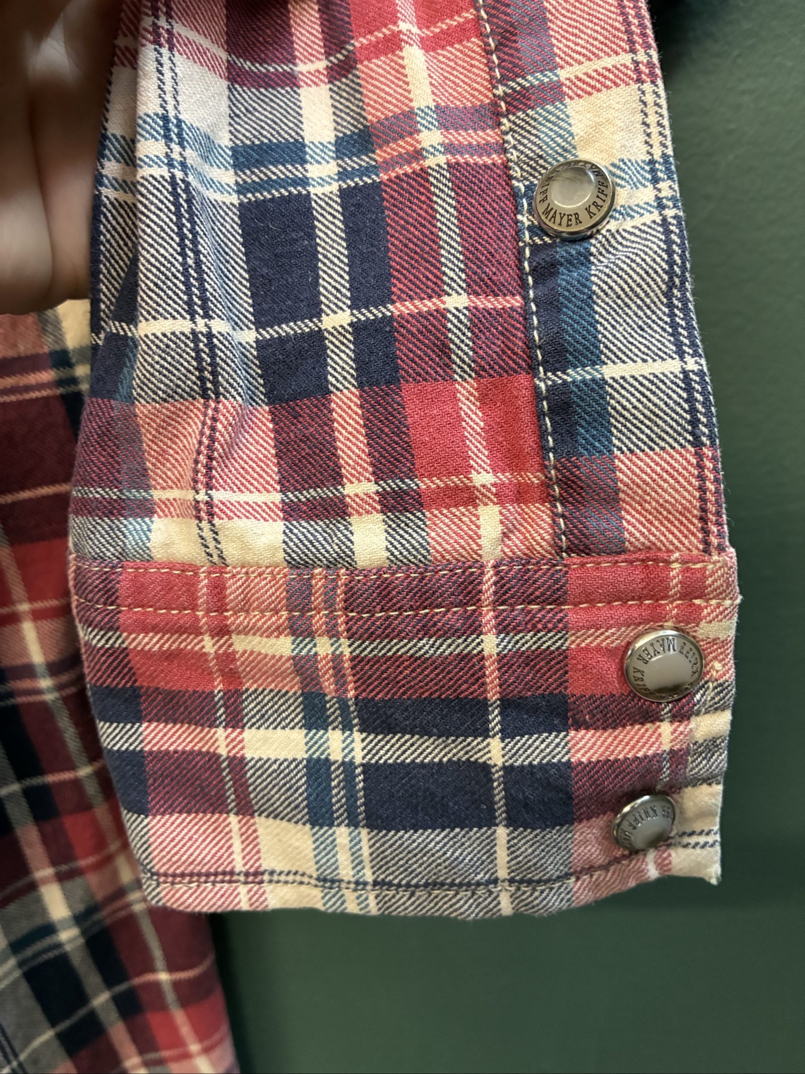 Kriiff Mayer Men's Red Navy & White Plaid Cotton Shirt Medium image 5