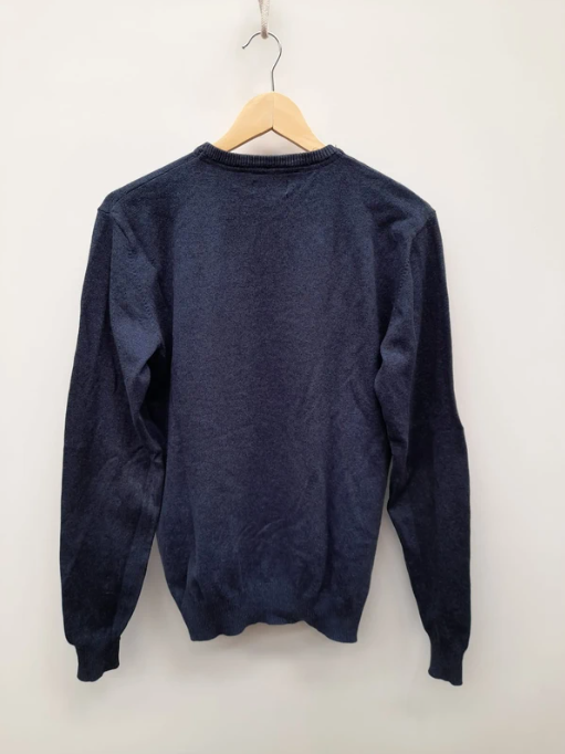 Diesel Men's Navy Blue Wool Crew Neck Jumper Medium image 6