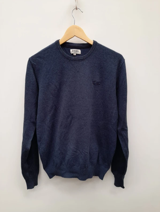 Diesel Men's Navy Blue Wool Crew Neck Jumper Medium image 8