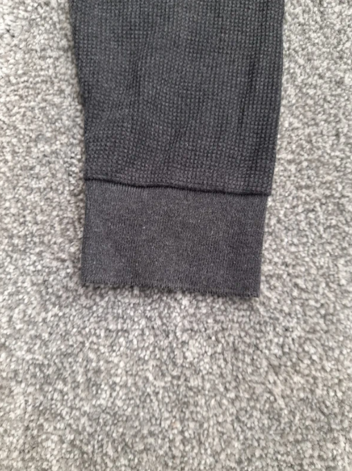 Diesel Men's Dark Grey Waffle Knit Long Sleeve Polo Shirt XL image 6