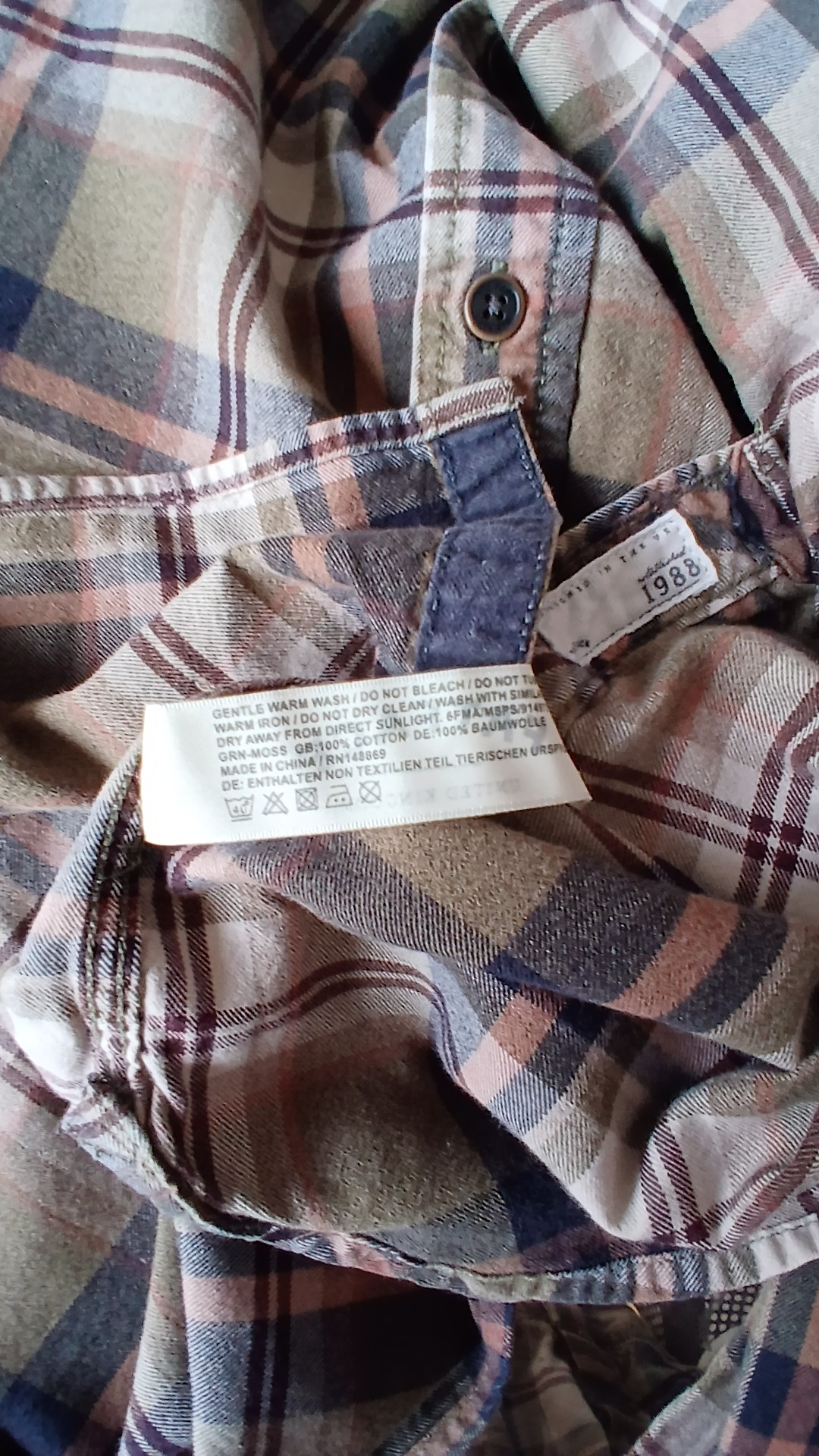 FatFace Brown & Green Checked 100% Cotton Shirt XL image 5