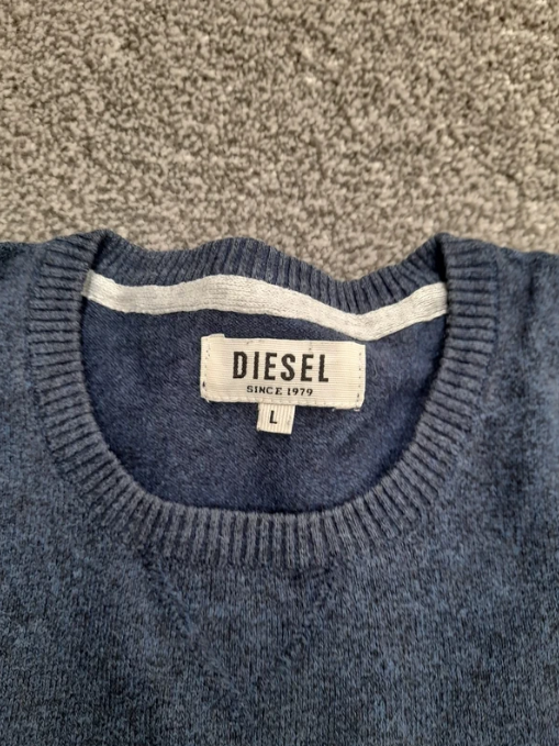 Diesel Navy Blue Men's Sweater Logo Embroidery Large image 4