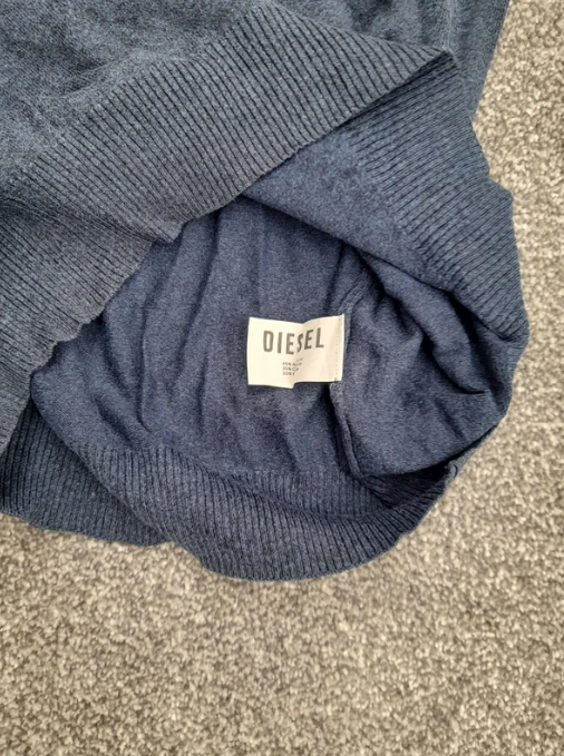 Diesel Navy Blue Men's Sweater Logo Embroidery Large image 6