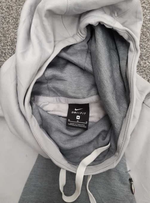 Nike Men's Grey & Dark Grey Hooded Sweatshirt Medium image 4