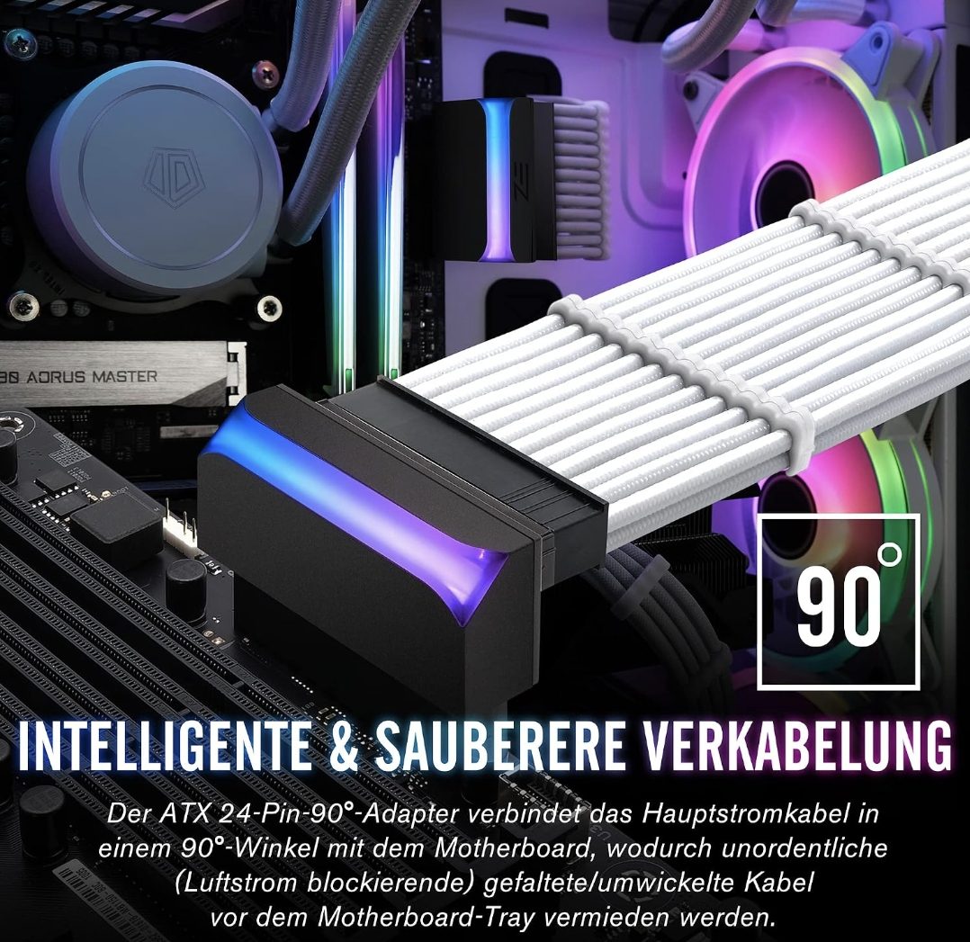 ARGB ATX 24-Pin 90° Adapter 2 Stück EZDIY-FAB image 3