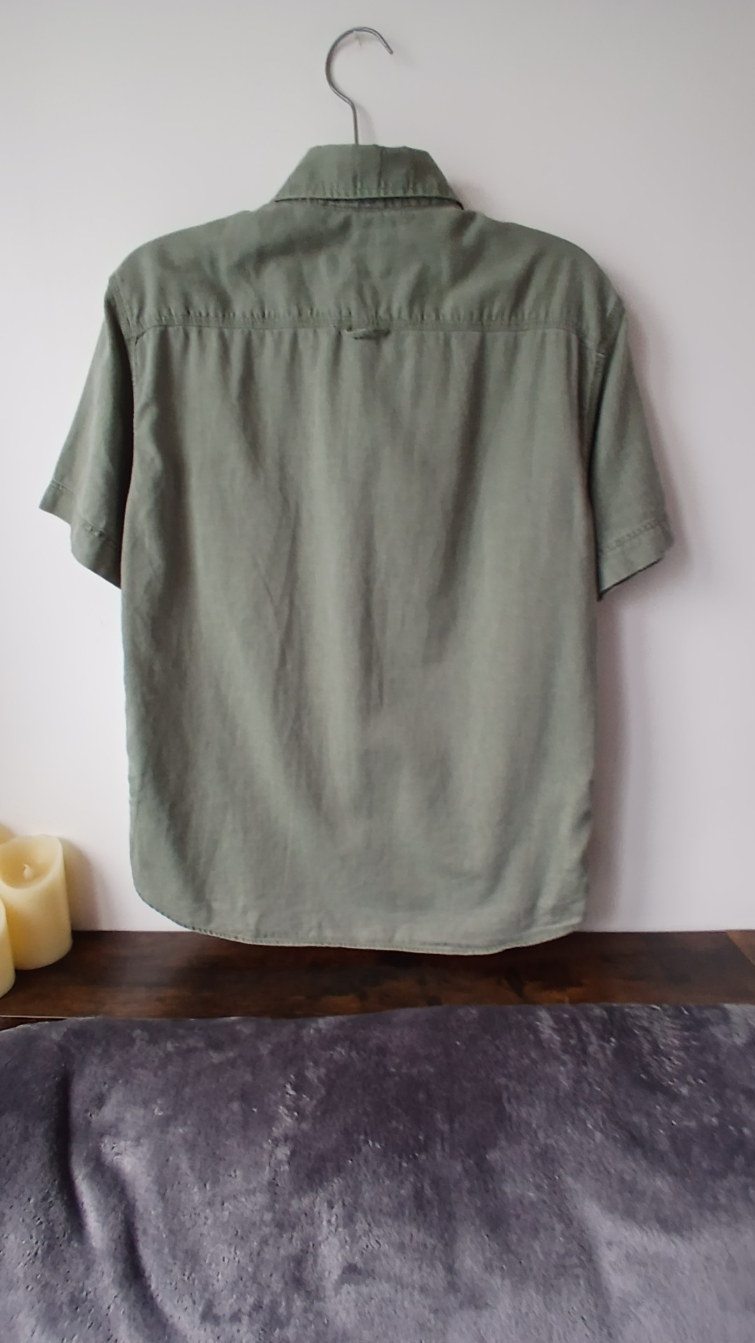Marks & Spencer Green Cotton Short Sleeve Shirt Small image 2