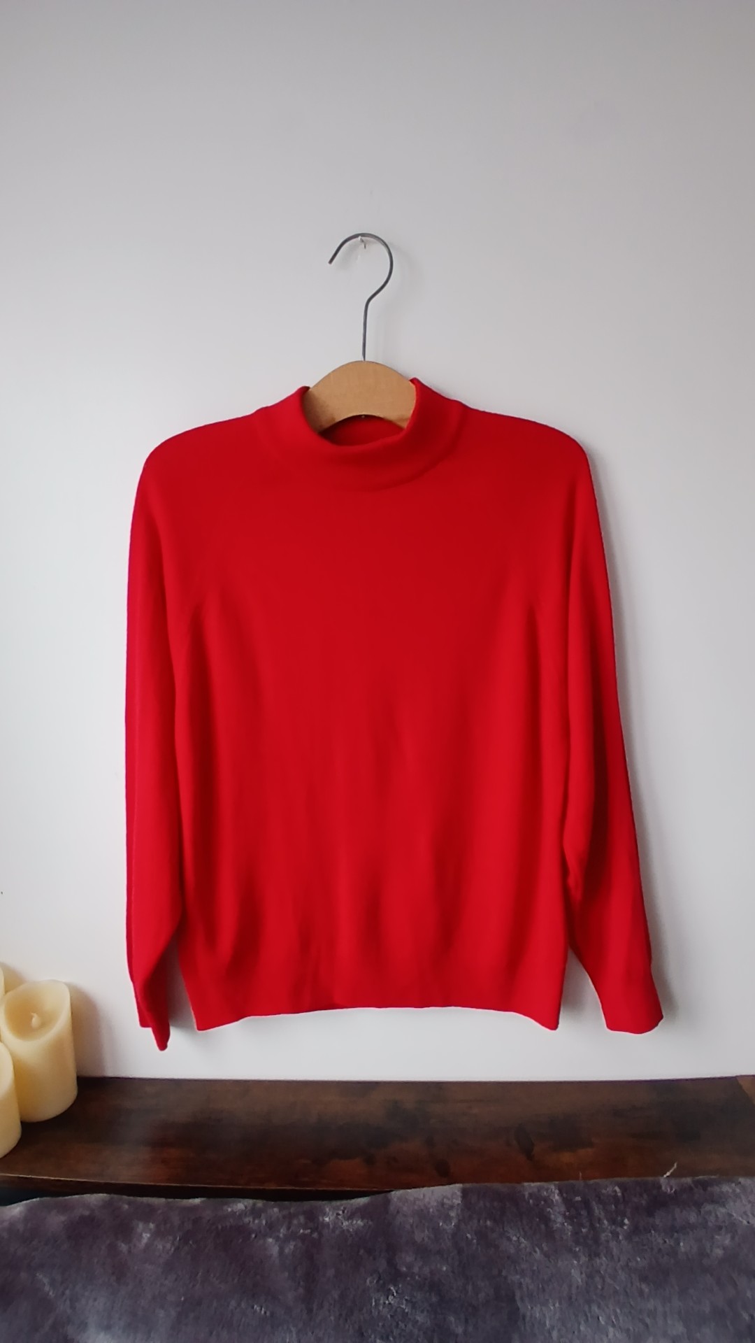 St Michael Red Long Sleeve Knit Jumper UK 12