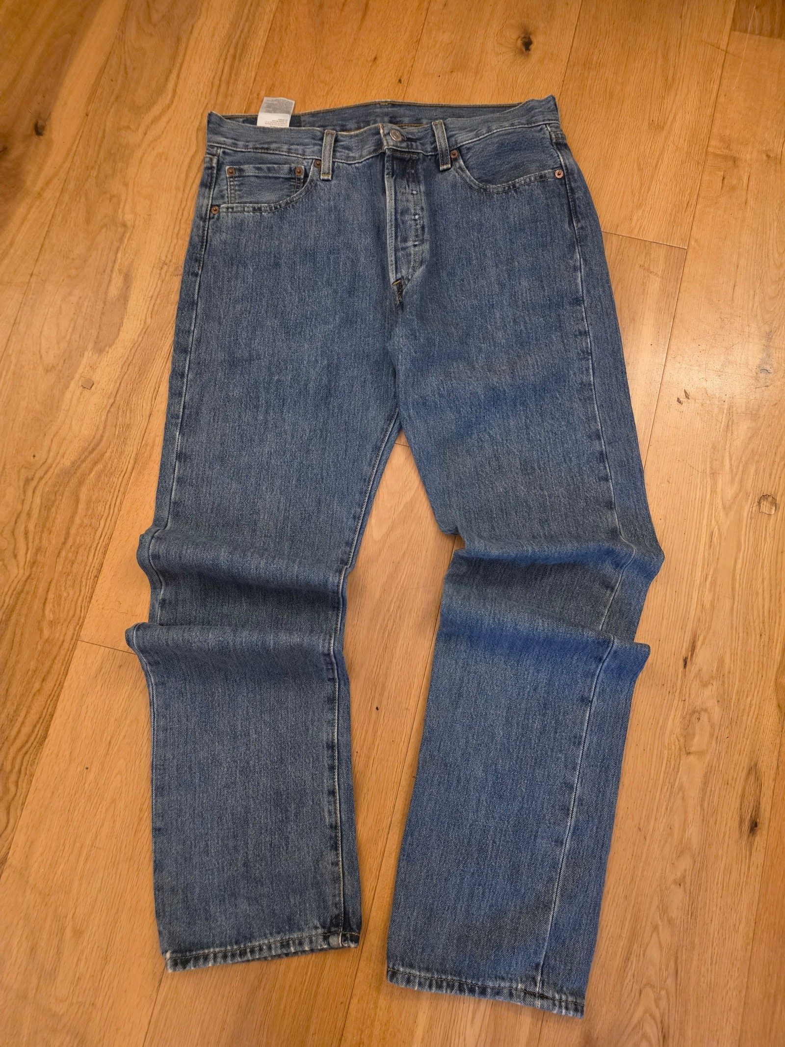 Levi's 501 Blue Denim Jeans 33W 34L Fit