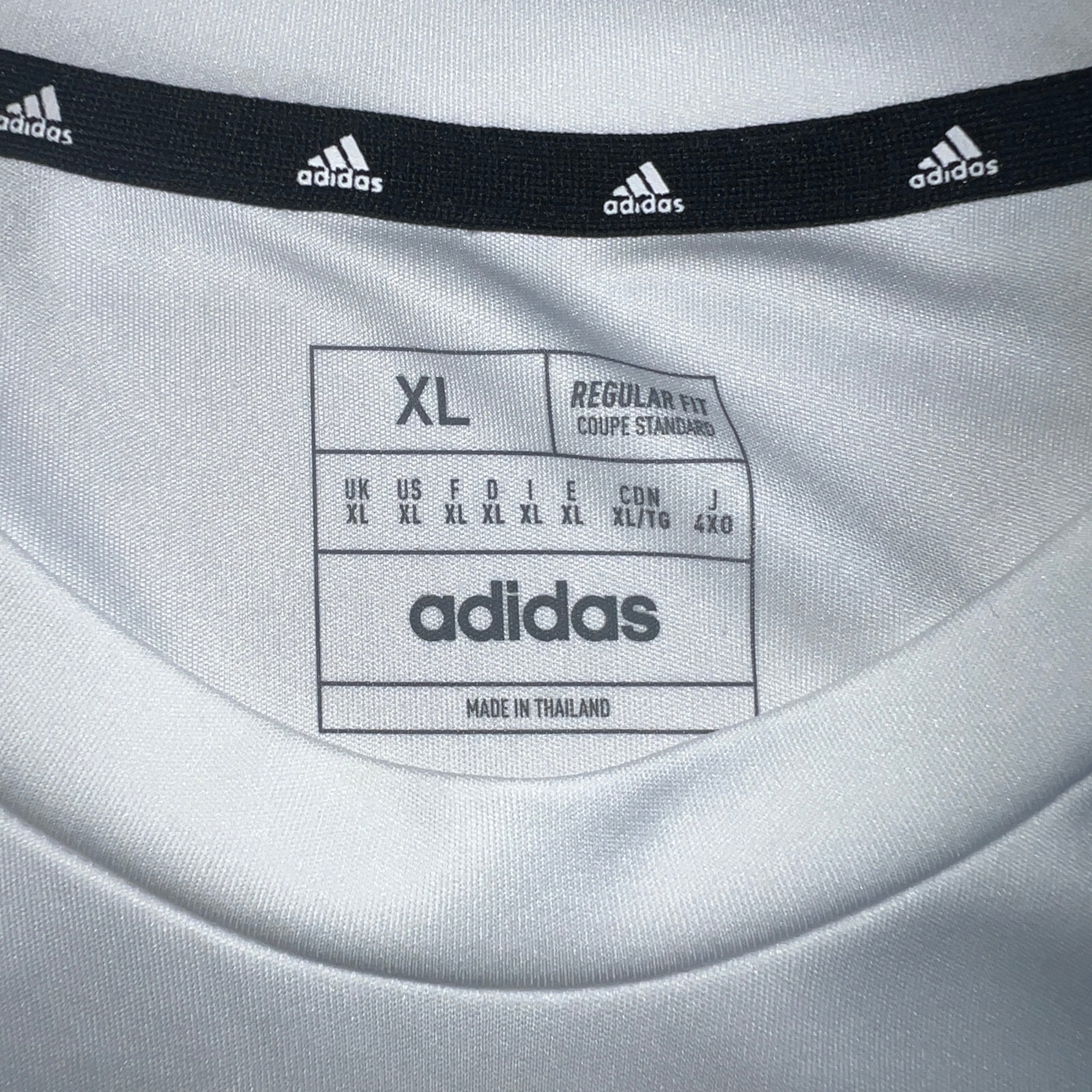 Adidas Mens Aeroready 3-Stripes T-Shirt White Black Short Sleeve Gym Top Size XL image 4