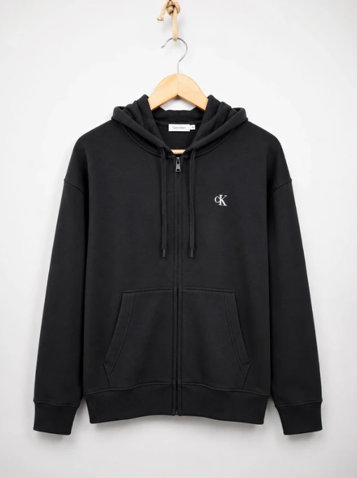 Calvin Klein Black Relaxed Fit Hoodie CK Logo XL