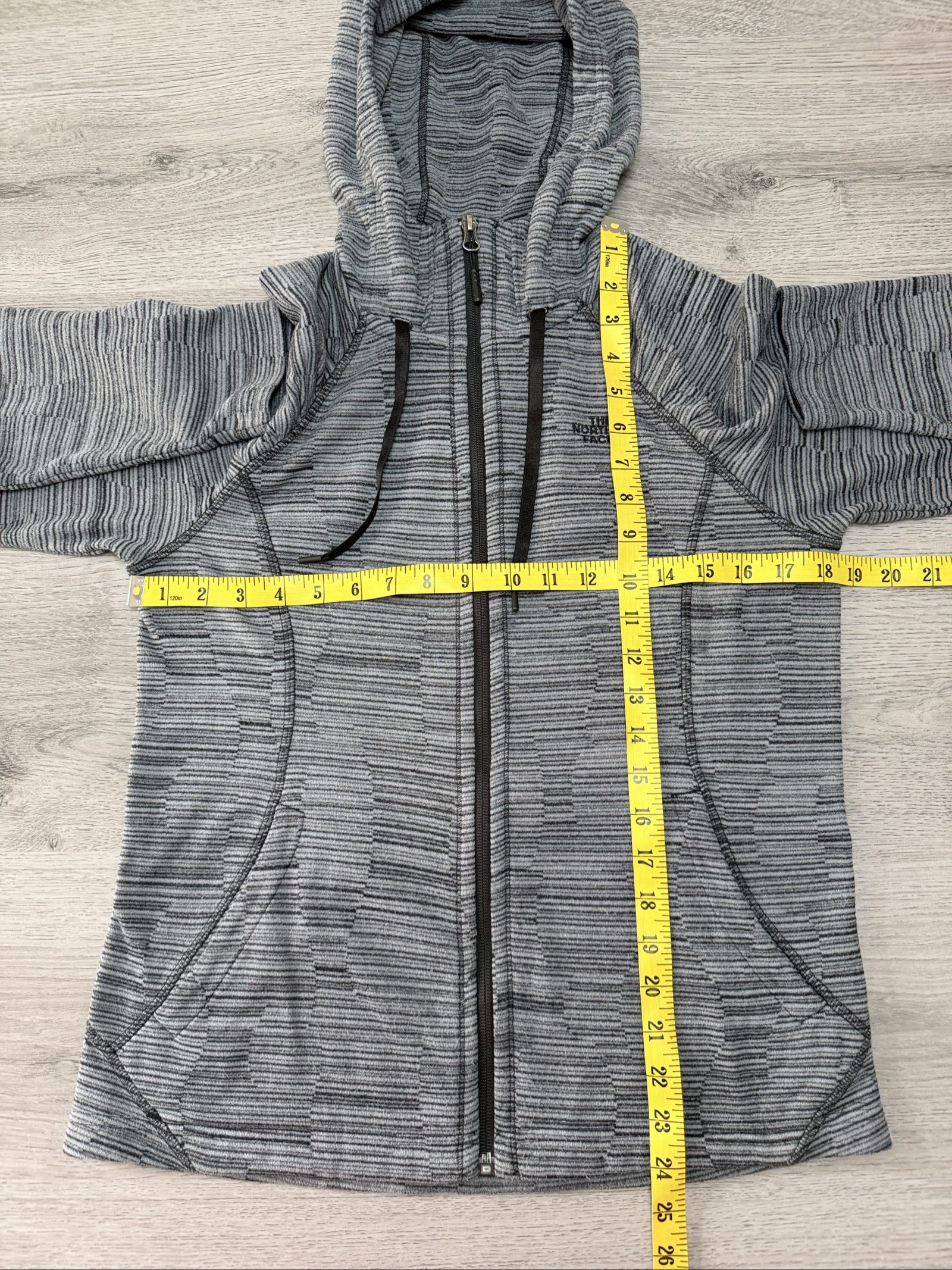 The North Face Grey Zip-Up Hoodie Medium Lightweight Fleece (1709) image 3