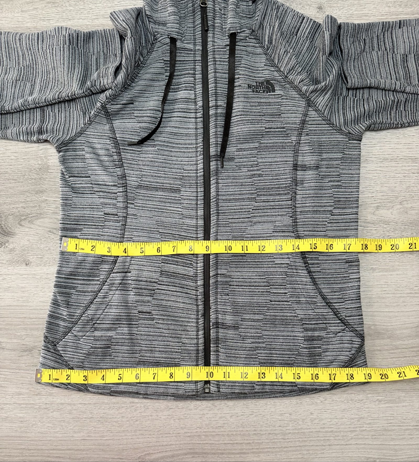 The North Face Grey Zip-Up Hoodie Medium Lightweight Fleece (1709) image 4