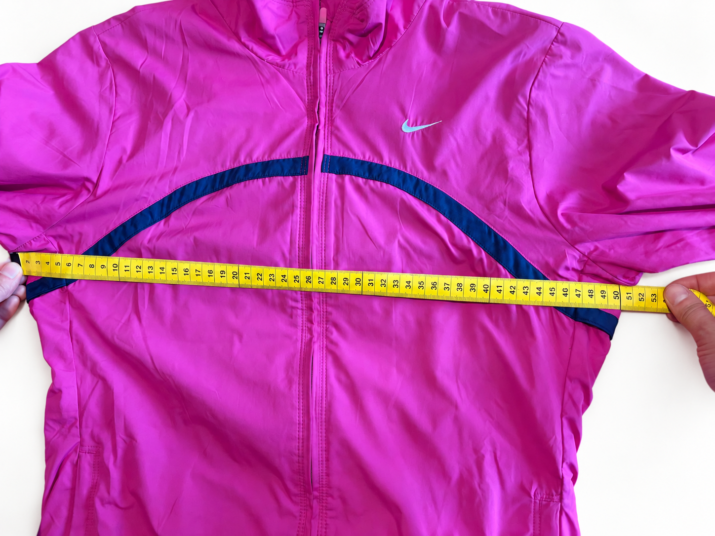 Nike Damen Laufjacke Windbreaker Pink Navy Gr. M Running image 4