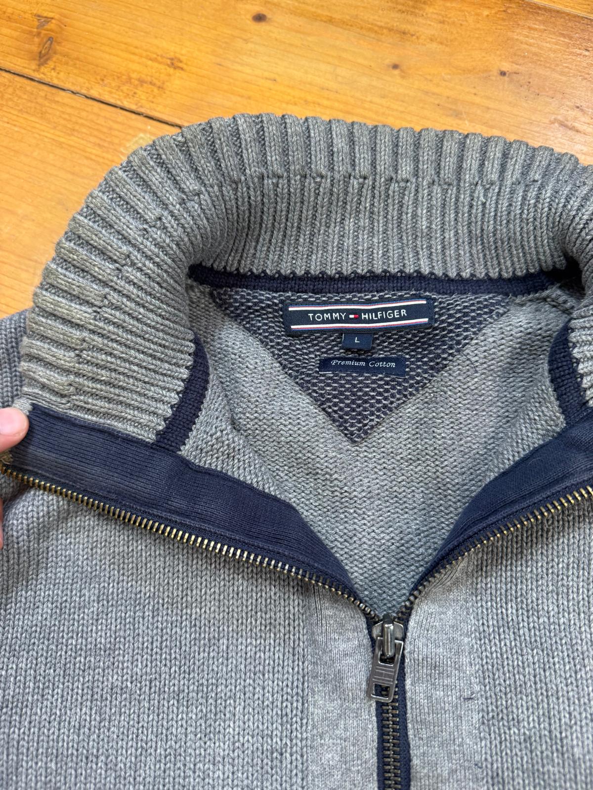Tommy Hilfiger Gris Pull Zippé Col Montant Premium Cotton Large image 3
