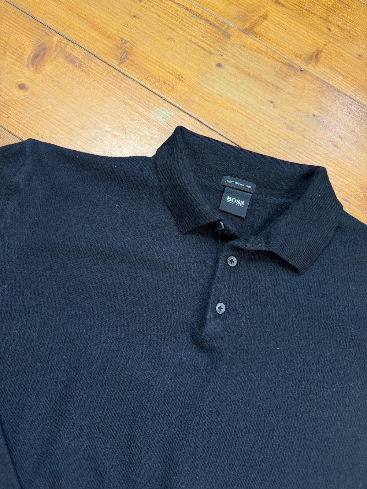 hugo boss noir pull polo homme manches longues finest italian yarn - taille XL image 2