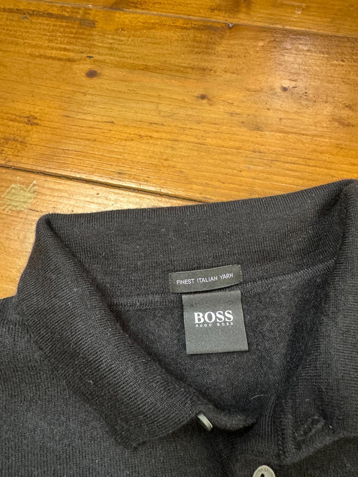 hugo boss noir pull polo homme manches longues finest italian yarn - taille XL image 3