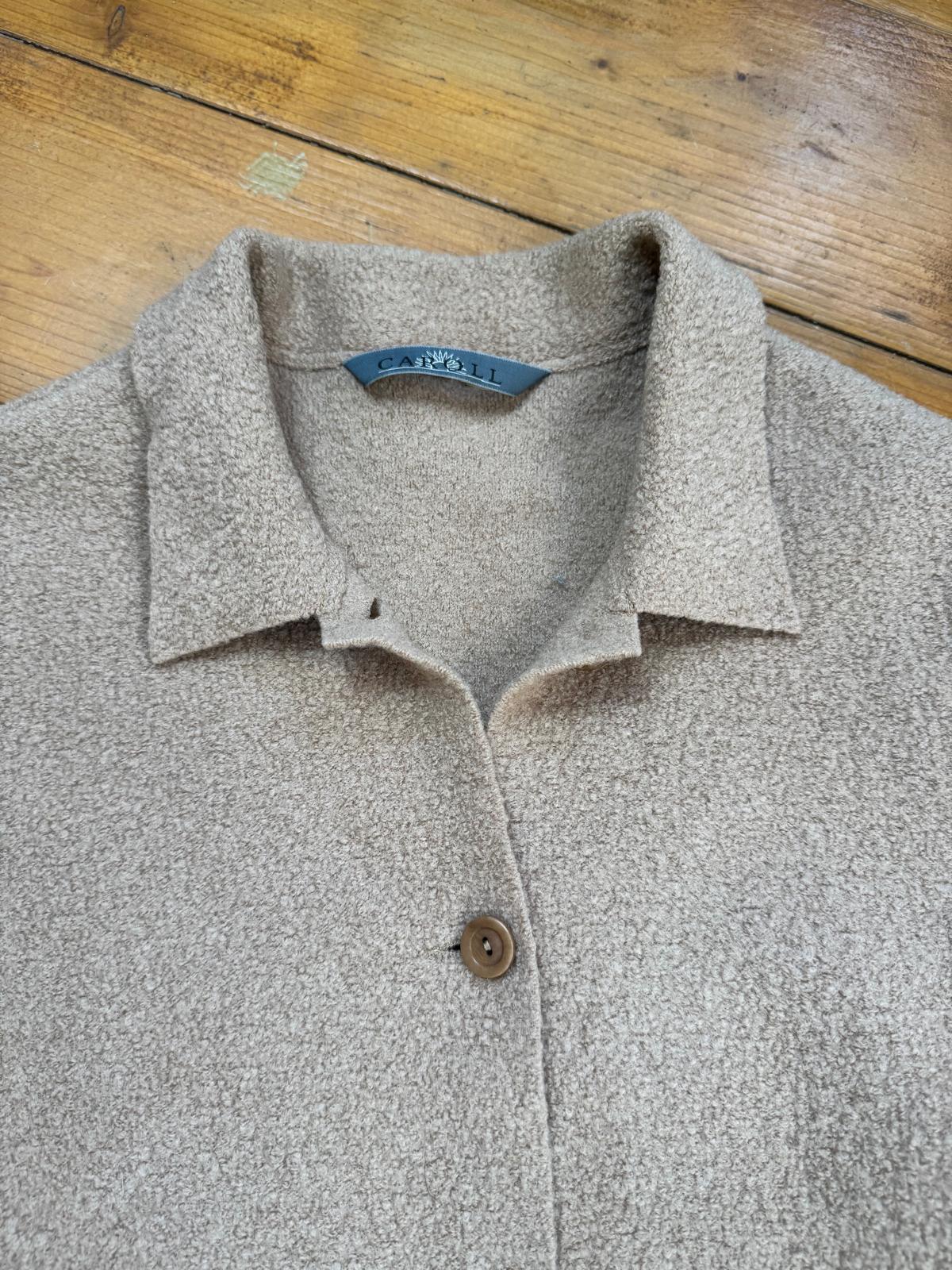 carroll beige bouclé veste femme manches longues - taille m image 2