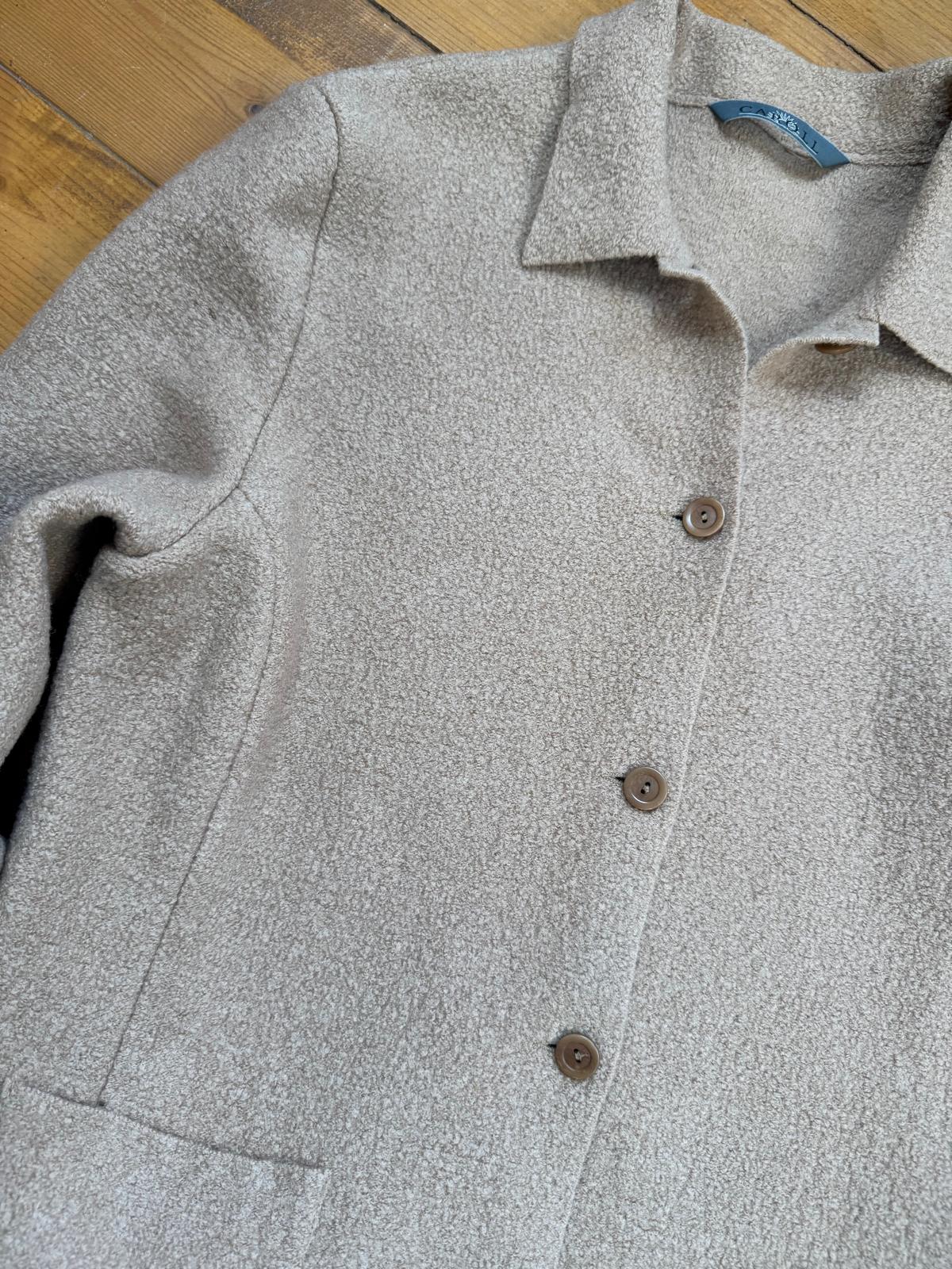 carroll beige bouclé veste femme manches longues - taille m image 3