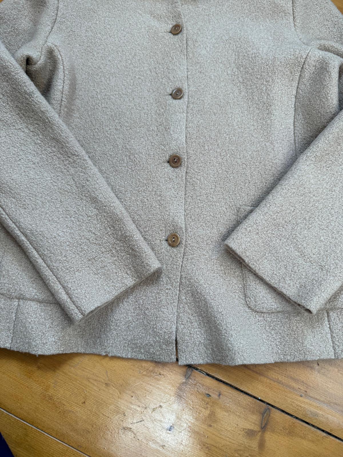 carroll beige bouclé veste femme manches longues - taille m image 5