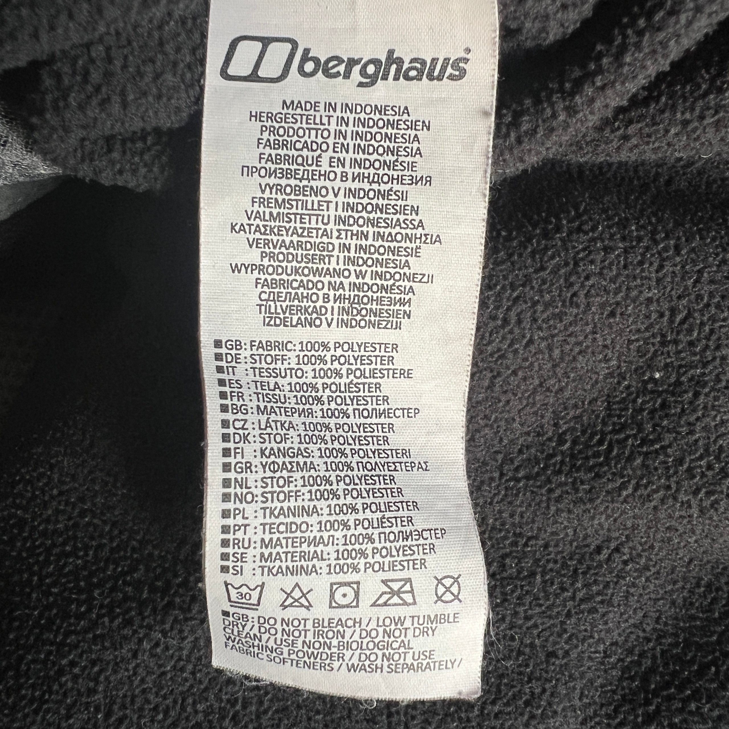 Berghaus Mens Prism Polartec Fleece Jacket Full Zip Black Size Large L image 5