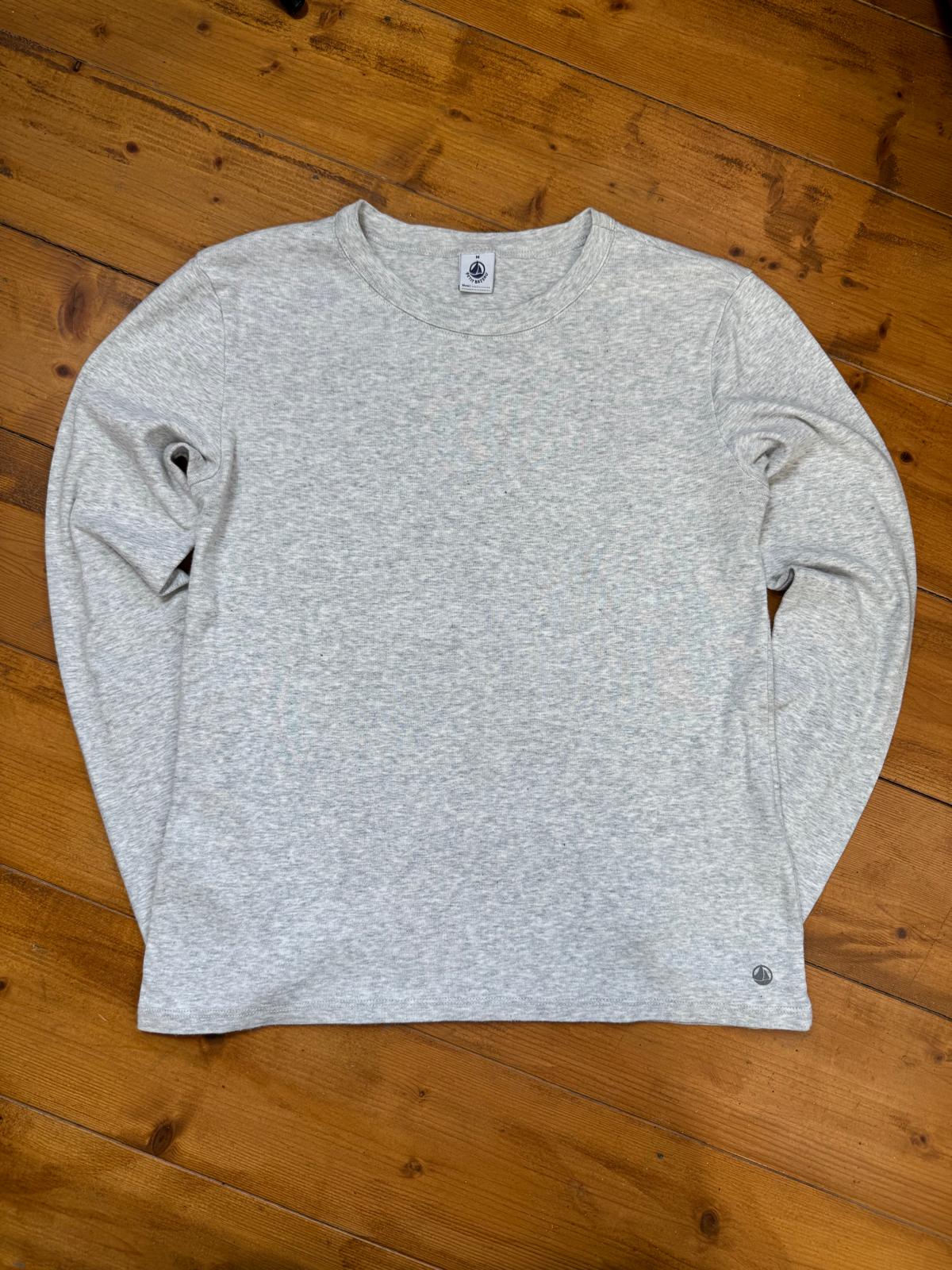 Petit Bateau T-shirt manches longues gris chiné - taille Medium