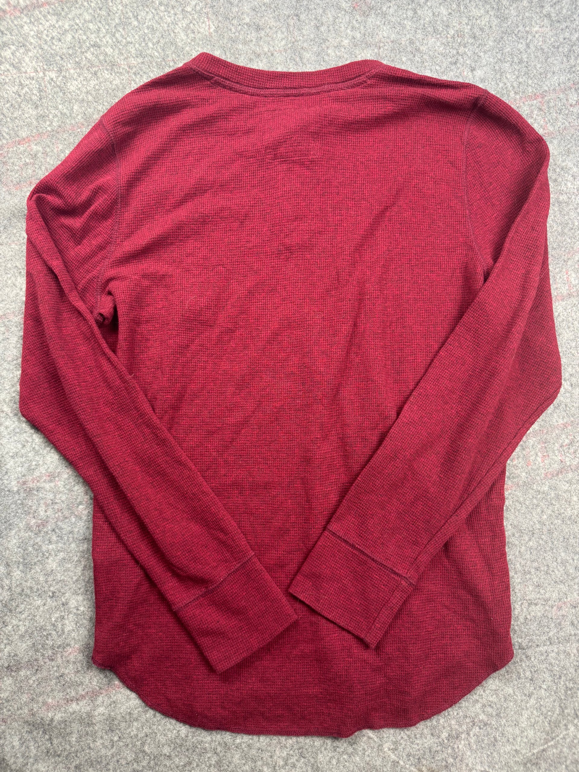 Hollister Burgundy Waffle Henley Long Sleeve Top XL image 7
