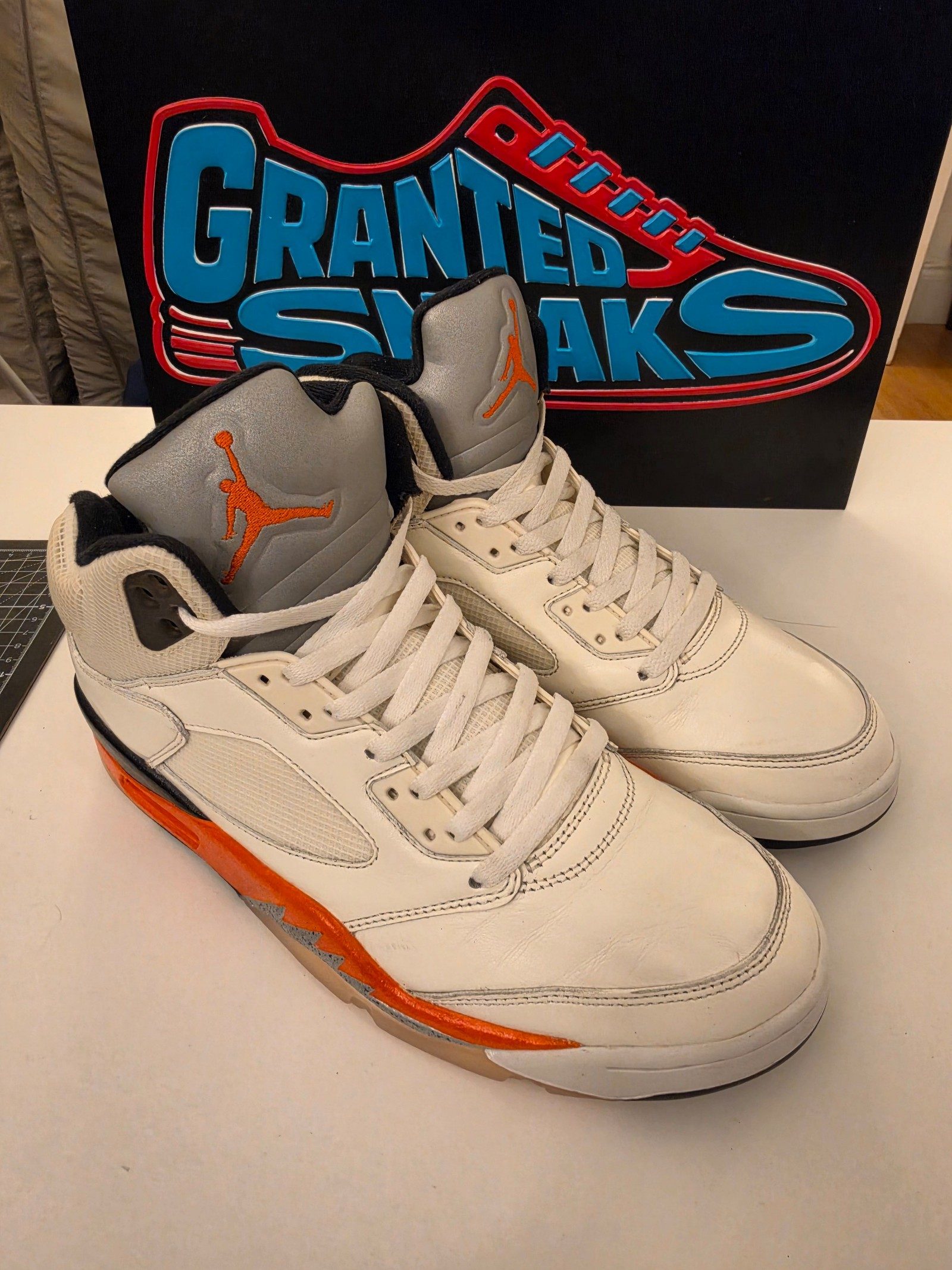 Nike Air Jordan 5 Retro Shattered Backboard White & Orange UK 10 Sneakers image 2
