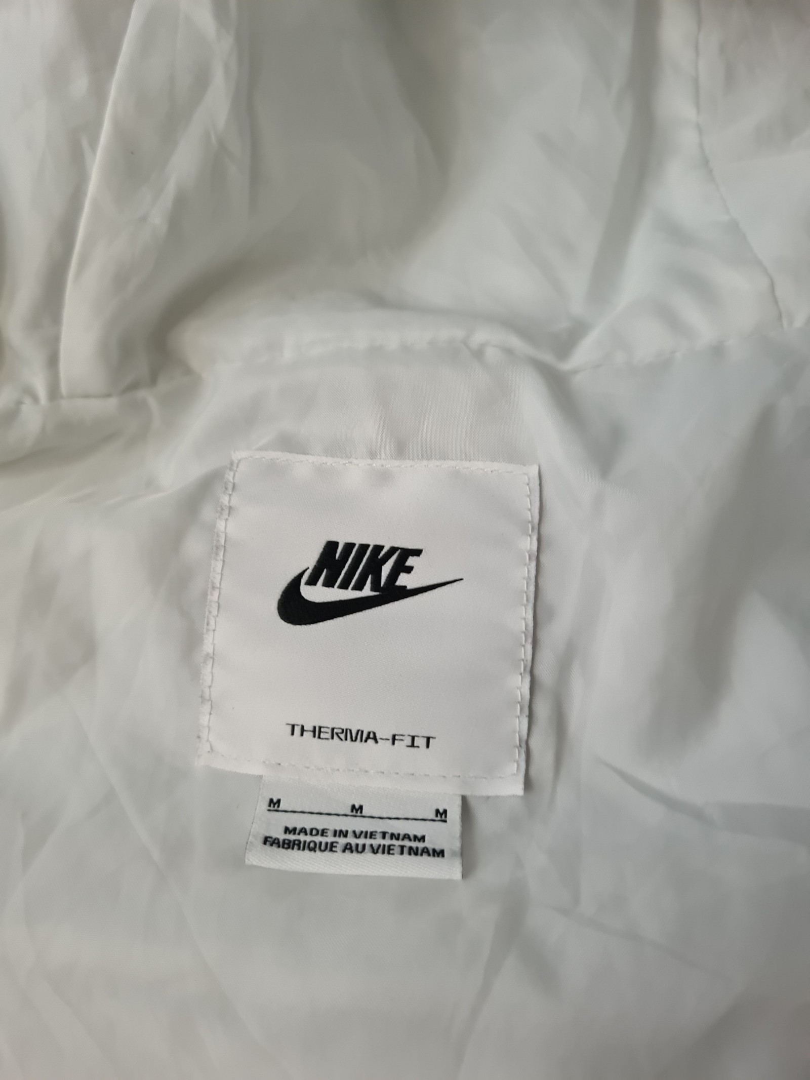 Nike White Puffer Coat Therma-Fit Hooded Women’s Medium image 3