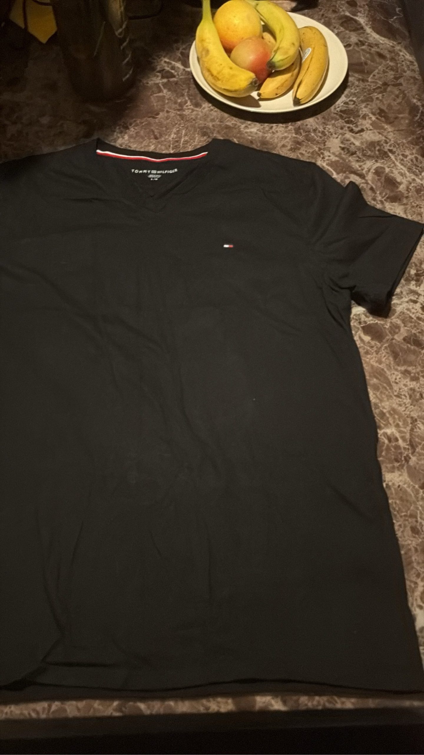 Tommy Hilfiger Men's Black V-Neck T-Shirt Large image 2