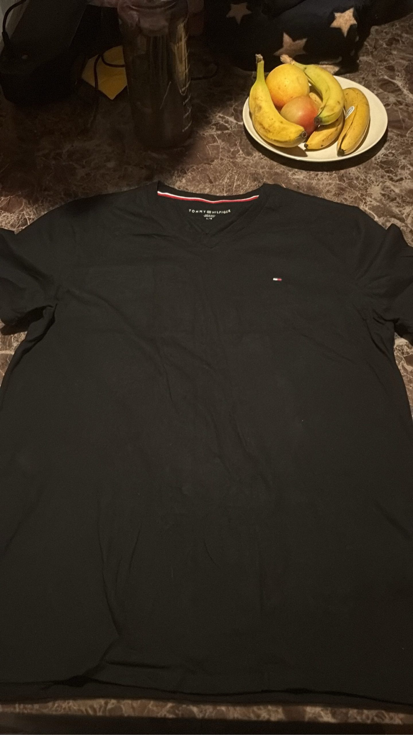 Tommy Hilfiger Men's Black V-Neck T-Shirt Large image 3