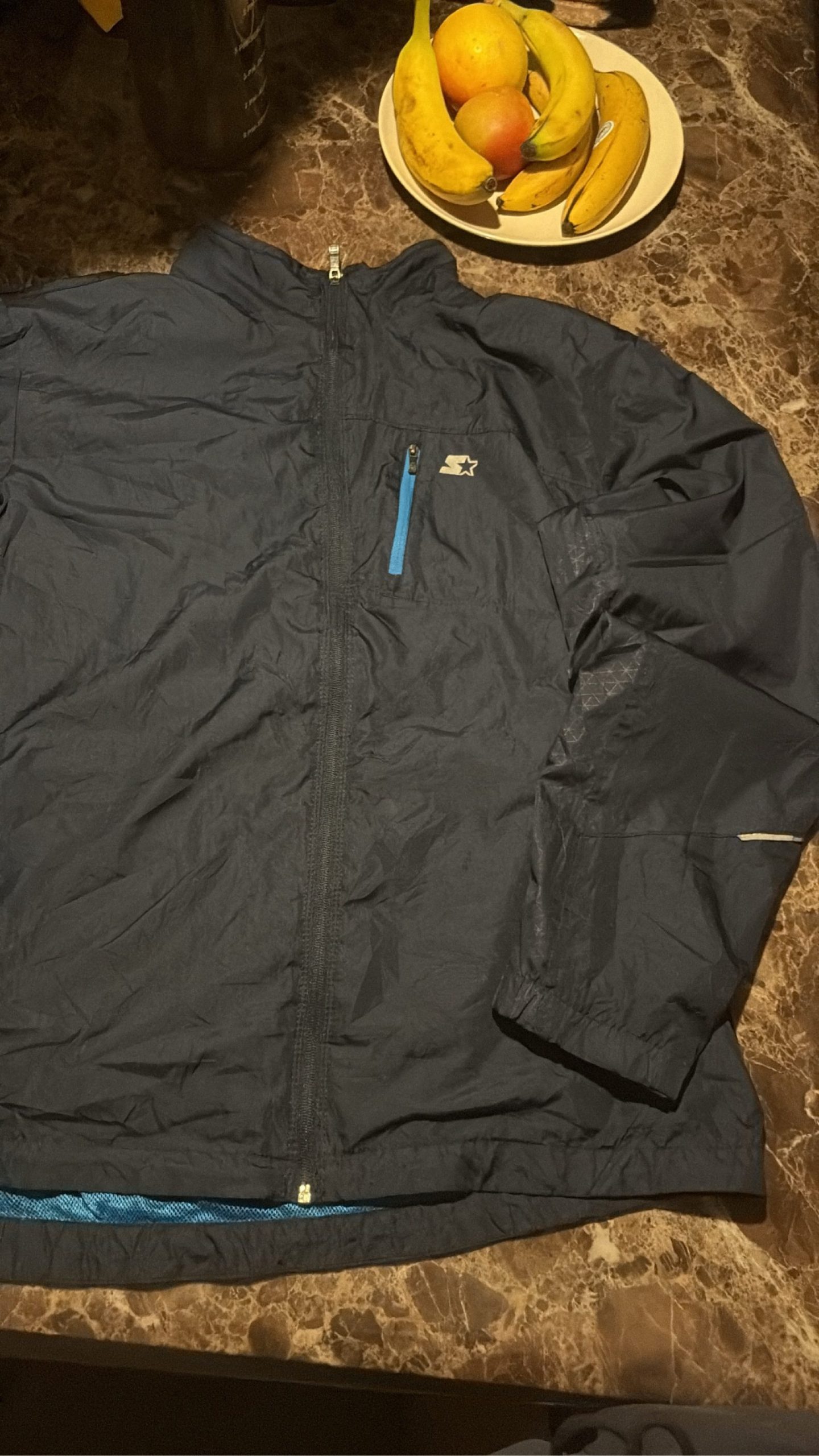 Starter Men's Navy Blue Windbreaker Jacket Large