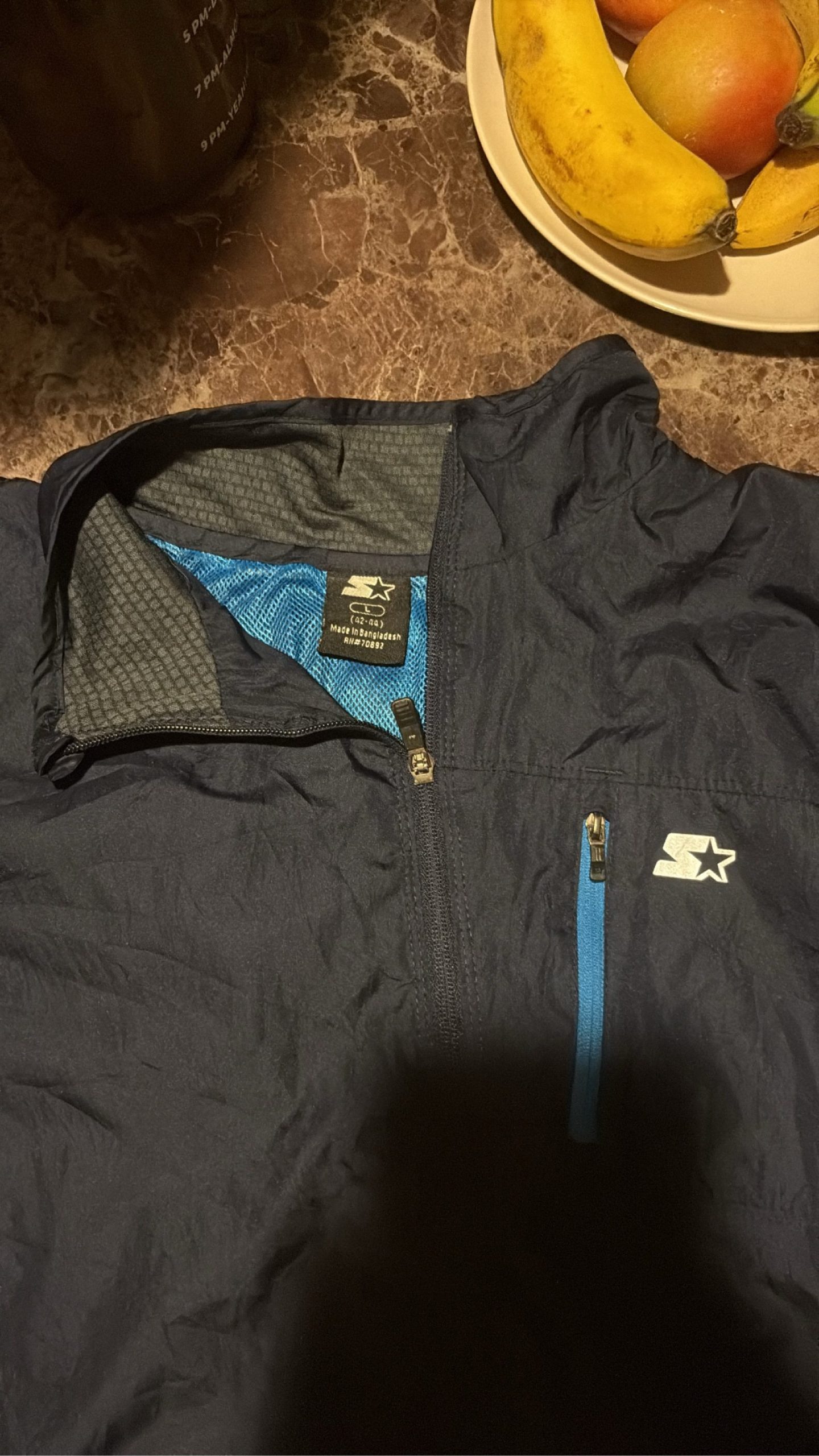 Starter Men's Navy Blue Windbreaker Jacket Large image 2